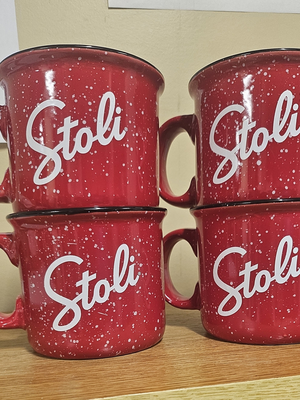 Red Ceramic Campfire Mugs - Set of 4